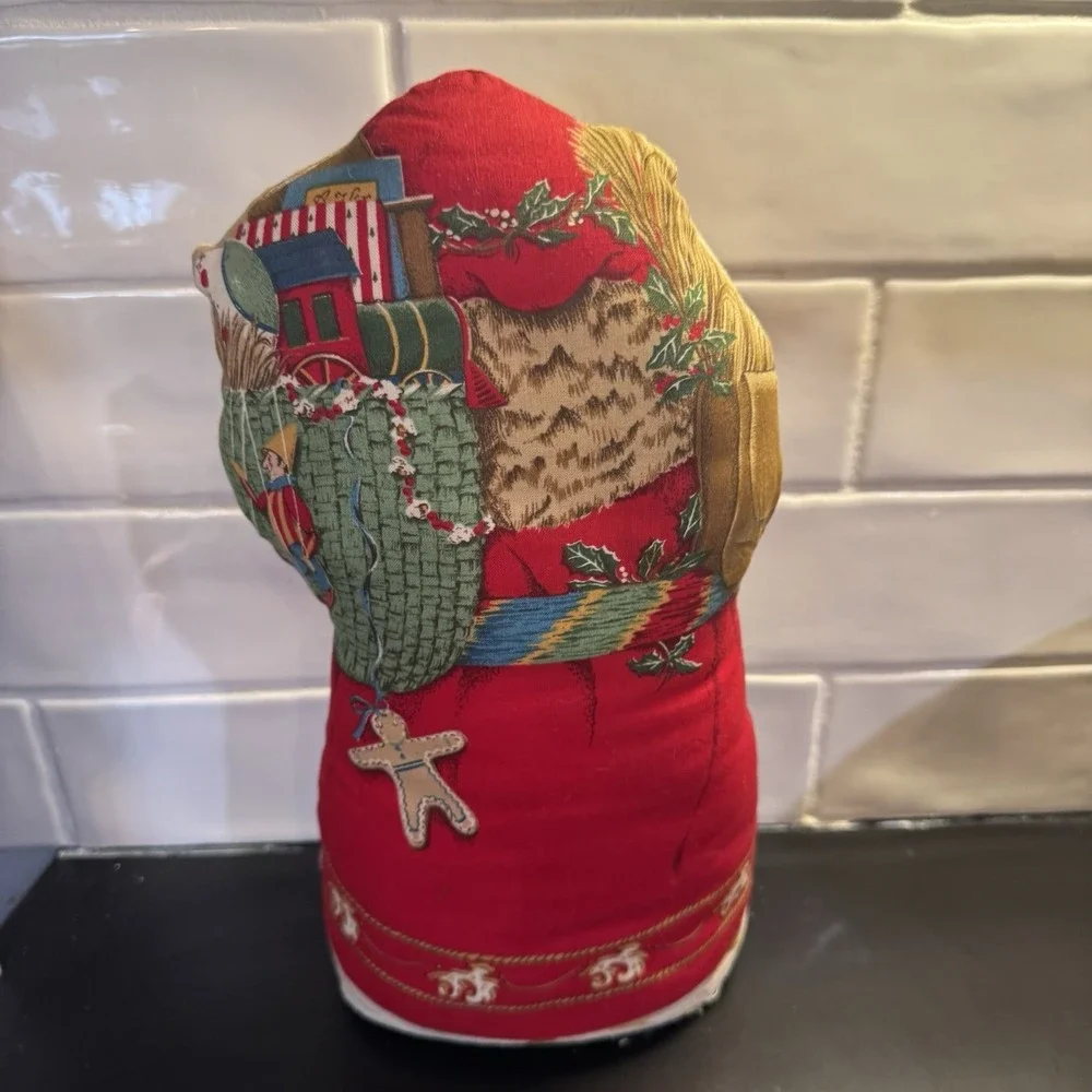 Vintage Fabric Santa Claus Father Christmas‎  Stuffed Pillow 12